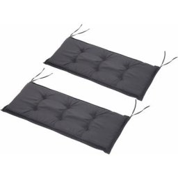2er-Set Sitzauflage, Polyester+Schaumstoff, Dunkelgrau, je 120 x 50 x 5 cm - Dunkelgrau - Outsunny