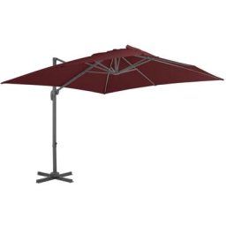 Vidaxl - Ampelschirm mit Aluminium-Mast Bordeauxrot 400x300 cm Rot