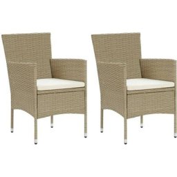 Vidaxl - Garten-Essstühle 2 Stk. Poly Rattan Beige Beige