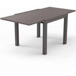 Ausziehbarer Gartentisch, Aluminium, 81-163 x 81 x 75 cm Braun - Braun
