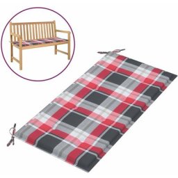 Gartenbank-Auflage Rot Karomuster 100x50x3 cm Oxford-Gewebe Vidaxl Mehrfarbig