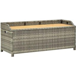 Gartenbank mit Stauraum 120 cm Poly Rattan Grau vidaXL - Grau