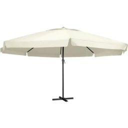 Vidaxl - Sonnenschirm mit Aluminium-Mast 600 cm Sandweiß Weiß