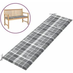 Gartenbank-Auflage Grau Karomuster 180x50x3 cm Oxford-Gewebe Vidaxl Mehrfarbig