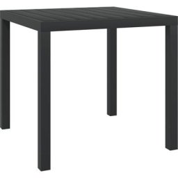 Garten-Esstisch wpc Aluminium 80 x 80 x 74 cm Schwarz Vidaxl Schwarz