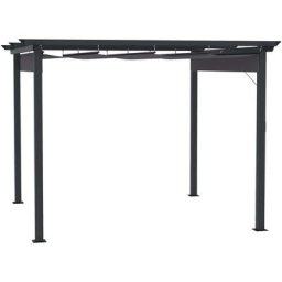 Outsunny - Pergola mit anpassbarem Verdeck Aluminium Grau+Schwarz 3 x 3 m - Grau
