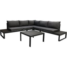 Lounge Set cavour, Aluminium anthrazit, Polster grau - anthrazit