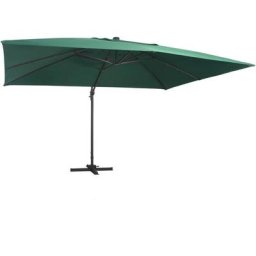 Vidaxl - Ampelschirm mit LED-Leuchten und Aluminium-Mast 400x300 cm Grün Grün