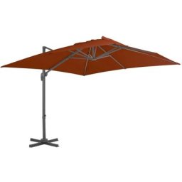 Ampelschirm mit Aluminium-Mast Terrakotta-Rot 300x300 cm vidaXL - Braun