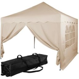 Instent® Pavillon basic 3x3,Trolley, Stahl, champagner, 2 Seitenteile