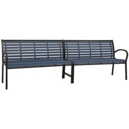 Vidaxl - Doppel-Gartenbank 251 cm Stahl und wpc Schwarz Schwarz