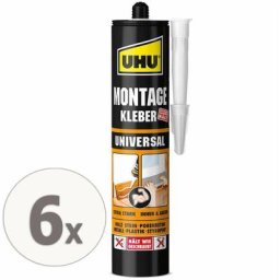 UHU - Montagekleber Universal Kartusche 440g, 6 Stück, hohe Haftung