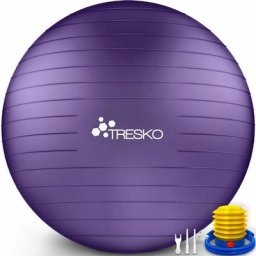 Tresko - Gymnastikball (Lila 55cm) mit Pumpe Fitnessball Yogaball Sitzball Sportball Pilates Ball