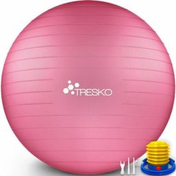 Tresko - Gymnastikball (Rosa 75cm) mit Pumpe Fitnessball Yogaball Sitzball Sportball Pilates Ball