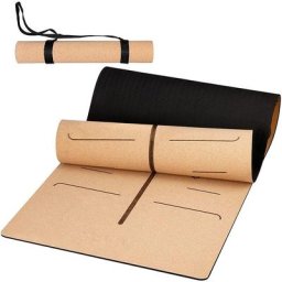 INTYM01 Premium Yogamatte aus Kork und Naturkautschuk mit Tragegurt, rutschfeste Gymnastikmatte aus