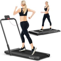 2 in 1 Laufband mit app & Fernbedienung Bluetooth 1-12 km/h led Display Handyhalterung klappbar bis