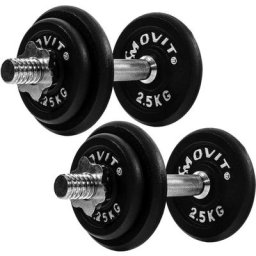 Movit - 2x 10 kg Hantelset, Gusseisen, 20 kg Kurzhanteln