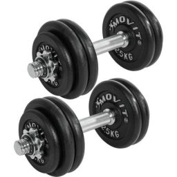 Movit - 2x 15 kg Hantelset, Gusseisen, 30 kg Kurzhanteln