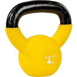 4kg Kettlebell Kugelhantel gusseisen neopren gelb - Movit