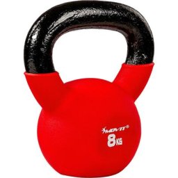8kg Kettlebell Kugelhantel gusseisen neopren rot - Movit