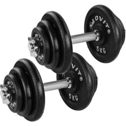 Movit - 2x 20 kg Profi Kurzhantel Set, 40 kg