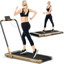 2 in 1 Laufband mit app & Fernbedienung Bluetooth 1-12 km/h led Display Handyhalterung klappbar bis