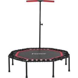 Fitnesstrampolin, klappbar, T-Griff, 5 höhenverstellbar, Belastbarkeit 150 kg, Ø127cm, für Indoor,