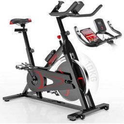 Heimtrainer Fahrrad - mit lcd Display, Ergometer, Pulsmesser, max 120kg, Sitz und Griff verstellbar