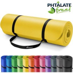Tresko - Yogamatte Fitnessmatte Gymnastikmatte Pilates 185x60x1,5cm Gelb