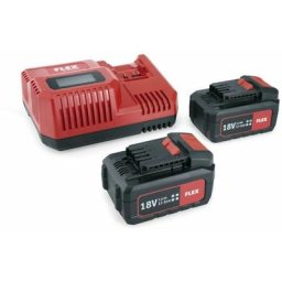 Flex - 18V 2x Ersatzakku 5,0 Ah+ Ladegerät Set Power 55 r