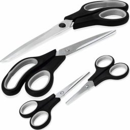Deuba 4 tlg. Scheren Set Edelstahl Soft-Grip Schneiderschere (25cm) Haushaltsschere (21cm)