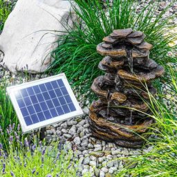 Solar Gartenbrunnen Springbrunnen Wasserspiel Kaskaden Deko Solarbrunnen 101313