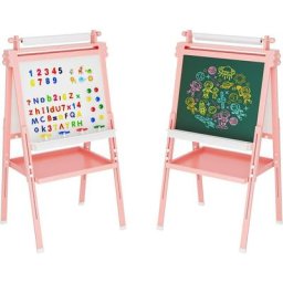 Kinder-Staffelei, doppelseitig, höhenverstellbar, aus Holz, für Kinder, Kunst-Staffelei, Tafel,