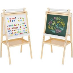 Kinder-Staffelei, doppelseitig, höhenverstellbar, aus Holz, für Kinder, Kunst-Staffelei, Tafel,