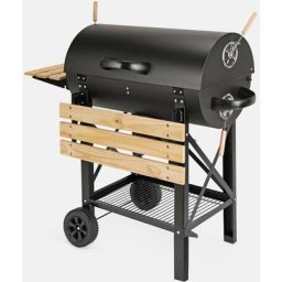 Amerikanischer Holzkohlegrill - Serge schwarz - Amerikanischer Smoker mit Belüftern, Aschesammler,