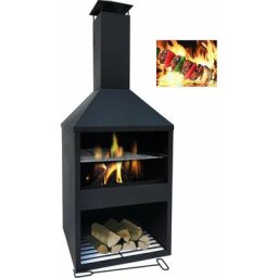 Terassenkamine - Arton Kamin - abnehmbarer Aschenbecher - 45 x 144 cm - Brasero - Schwarz Maxxgarden
