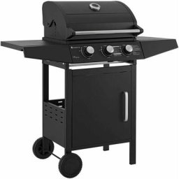 Bbq Gasgrill Louisiana 8,1 kW mit 3 Brenner, Grillrost, Deckel mit Thermometer, Warmhalterost &