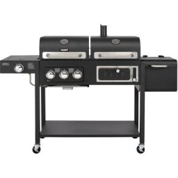 Hero duo Gasgrill Holzkohlegrill Smoker Grillwagen bbq Grill schwarz - Taino