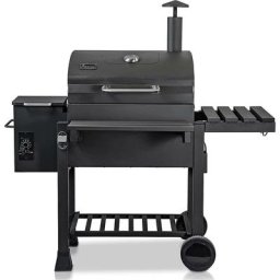 Pellet Smoker Mondial Grill Grillwagen bbq Smoken Räucherofen schwarz - Activa