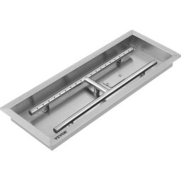 Tischkamin Gaskamin Feuerschale 65x25cm Rechteckig Für Heizung Einbautischfeuer