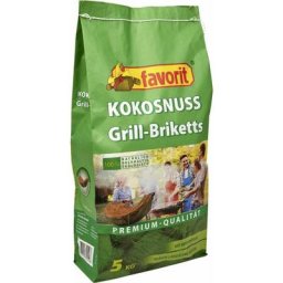 Kokos Grillbriketts 5kg Grillkohle Briketts Grillkohlebriketts Kokosnuss - Favorit