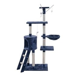 Kratzbaum Katzenbaum Katzenkratzbaum 138 cm xxl Kletterbaum Spielbaum für Katzen Dunkelgrau