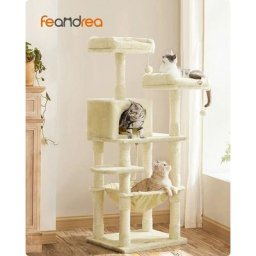 Feandrea Kratzbaum 143 cm, 2 kuschelige Aussichtsplattformen, beige von Songmics PCT15BE - beige