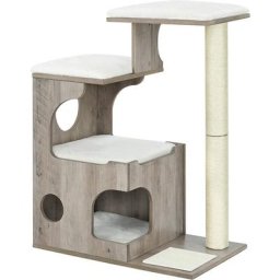 Feandrea Kratzbaum 86 cm, mittelgroßer Katzenkratzbaum mit 3 Liegeflächen und Höhle, Katzenbaum aus