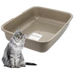 Katzenklo in 5 Größen Katzentoilette ohne Deckel Katzen wc Schalentoilette Klo grau eckig hygenisch