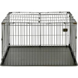 Drahtspielkäfig, Laufstall, Tierkäfig mit 2-in-1-Tür, Sicherheitsverriegelungssystem, Rädern und