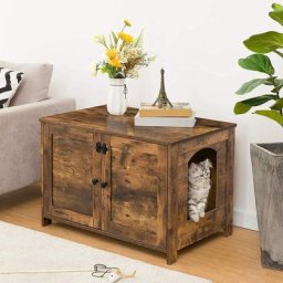 Katzentoilette, Katzenklo Schrank, Katzenhaus mit Tür und separater Trennwand, Stabile