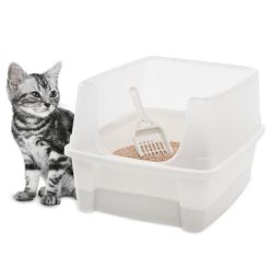Tablett, Kunststofftoilette mit Tragegriff und Schaufel, B48,5 x T38 x H30 cm, Einheit, erhöhter
