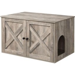 Feandrea Katzenklo Schrank, Katzenschrank mit Türen, für Katzentoilette, Katzenhaus, einfache