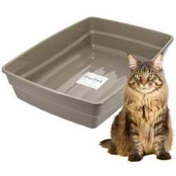 Katzenklo in 5 Größen Katzentoilette ohne Deckel Katzen wc Schalentoilette Klo grau eckig hygenisch